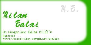 milan balai business card